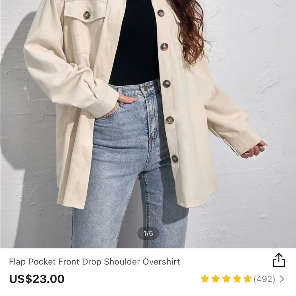 Flap Pocket front drop shoulder over shirt
